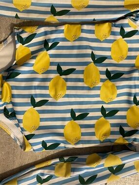 Kids Lemon-Print Swim Rashguard - Yellow & Blue